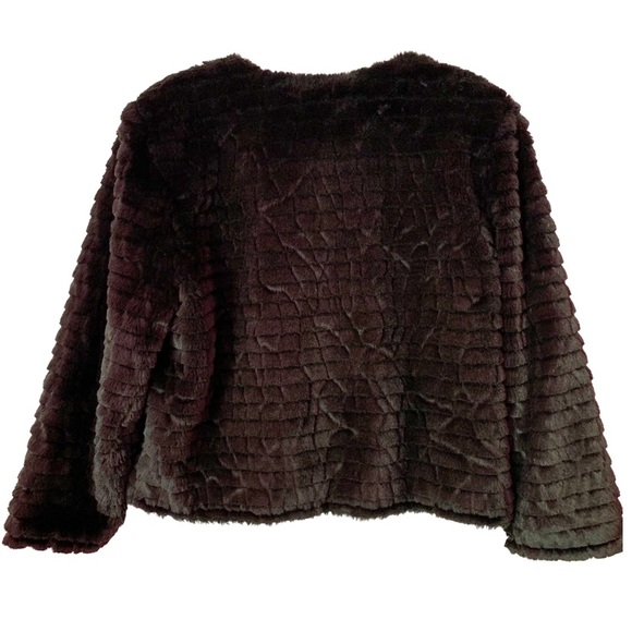 Calvin Klein Black Faux Fur Jacket - Picture 2 of 4